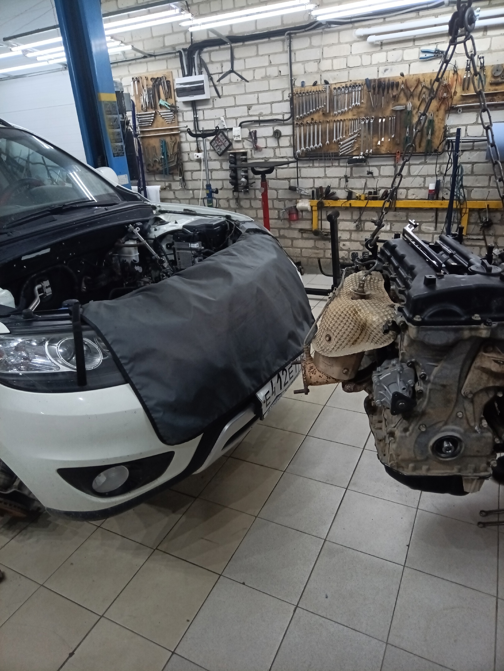 отремонтированный двигатель перед установкой (Hyundai Santa-Fe)